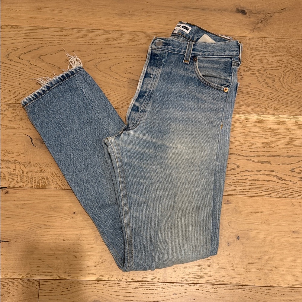 Re/Done x Levi’s Blue Straight Leg Jeans